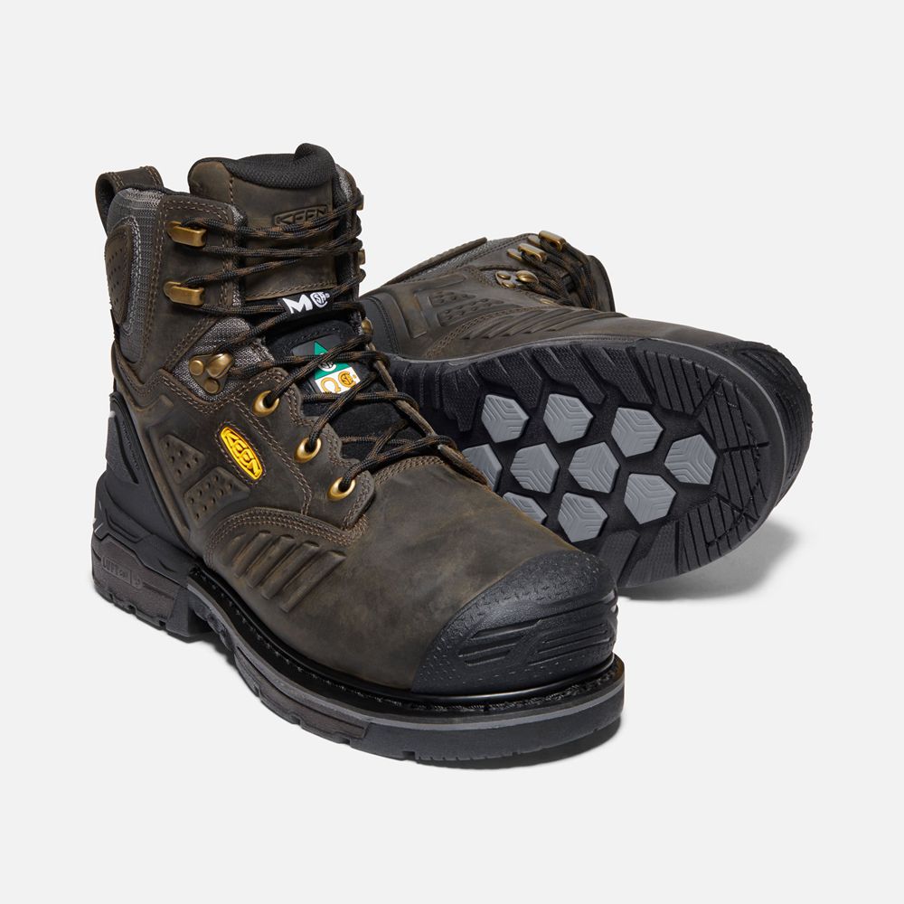 Botas de Trabajo Keen Mexico Negros Marrom - Hombre Csa Philadelphia 6\" Internal Met Waterproof (Car